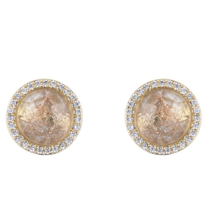 Rula Round Gemstone Stud Earrings