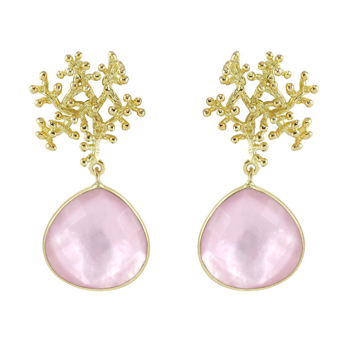 Tanu Drop Coral Earrings
