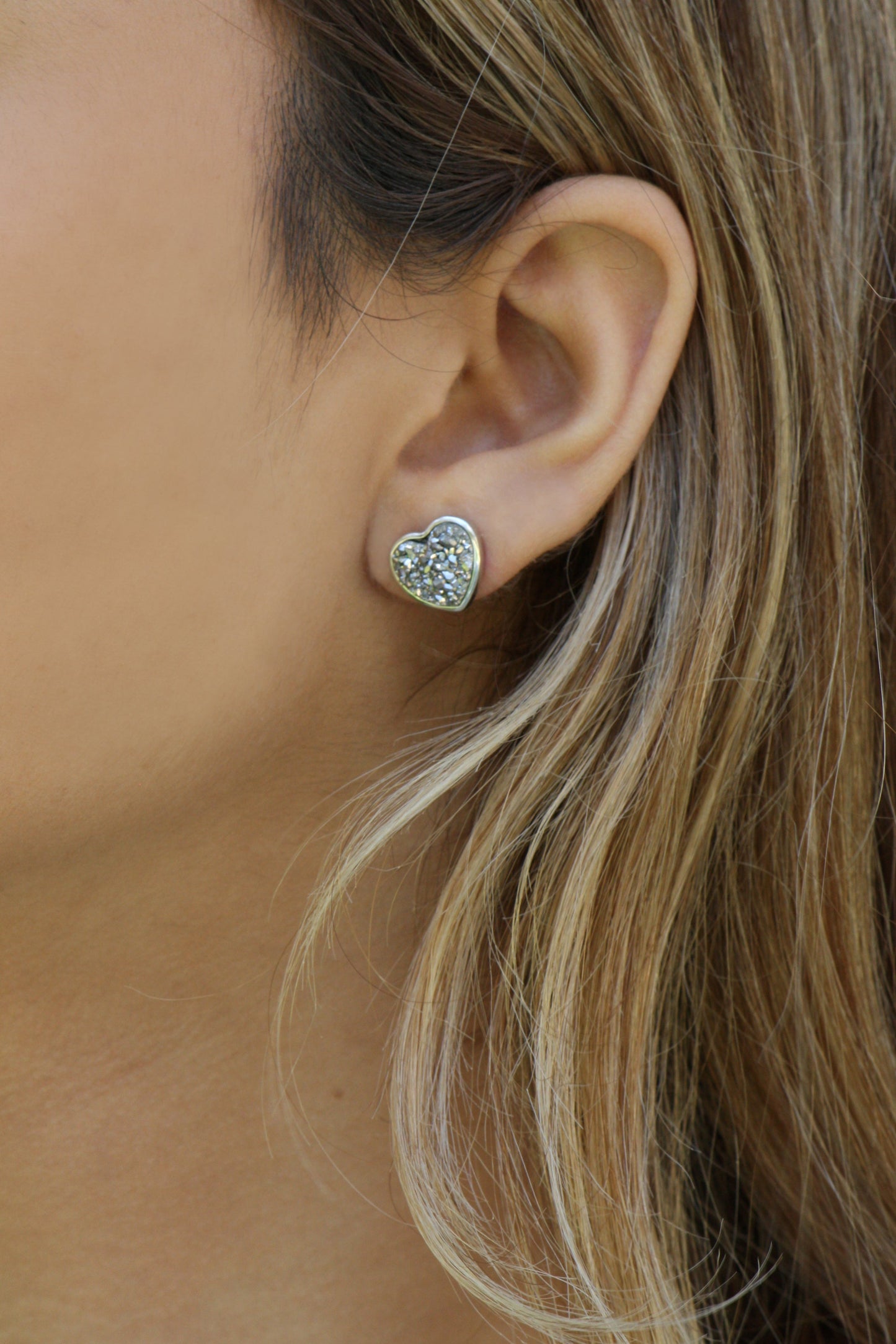 Beau Druzy Heart Studs