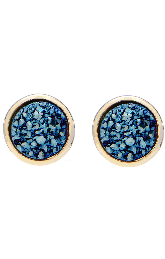 Binoli Round Druzy Stud Earrings