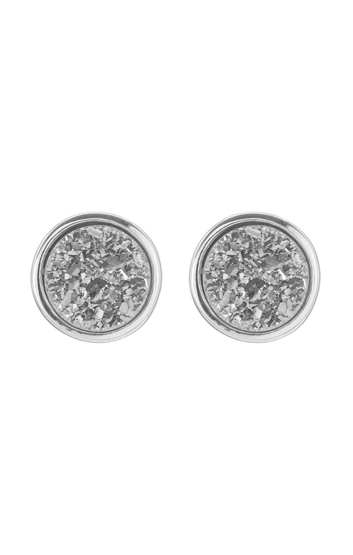Binoli Round Druzy Stud Earrings