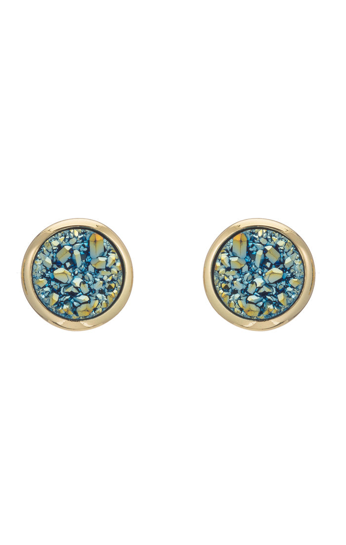 Binoli Round Druzy Stud Earrings