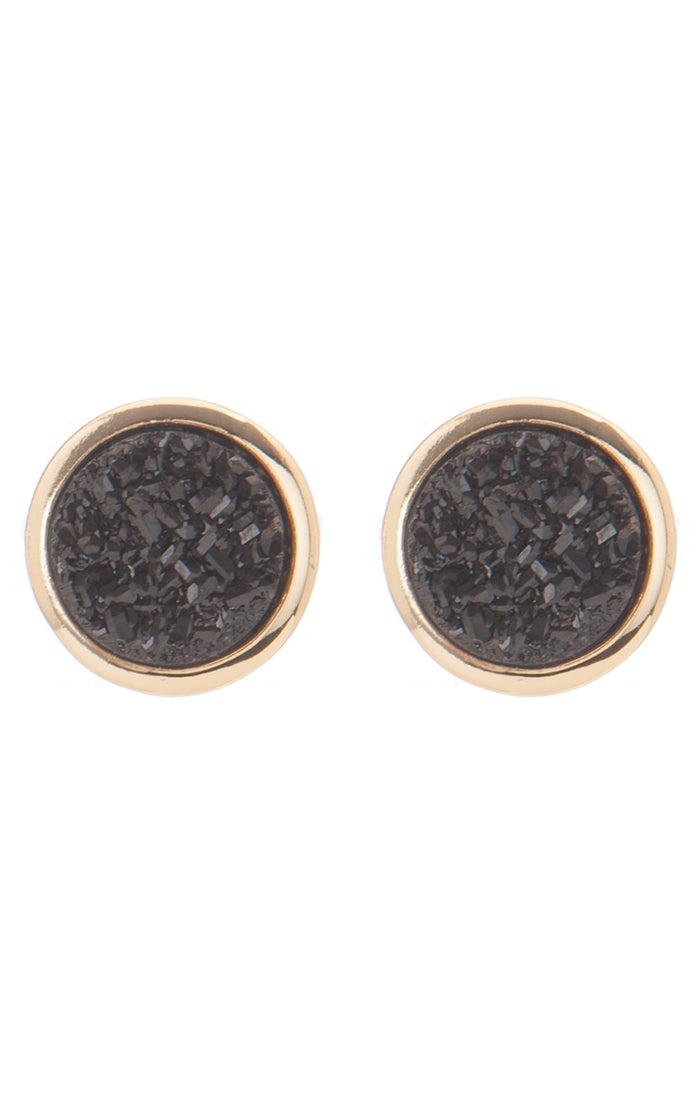 Binoli Round Druzy Stud Earrings