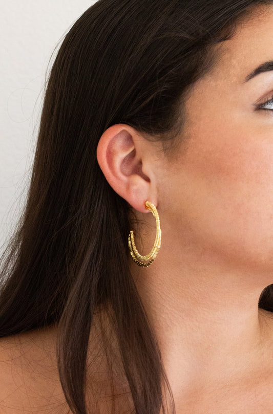 Inaz Beaded Hoop Earrings