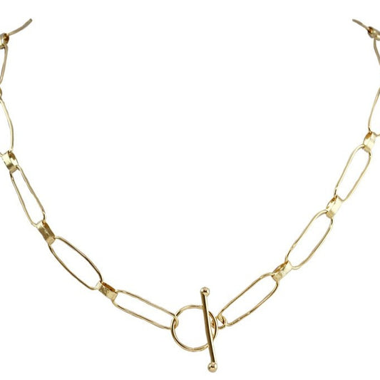 Ena Large Link T Bar Necklace
