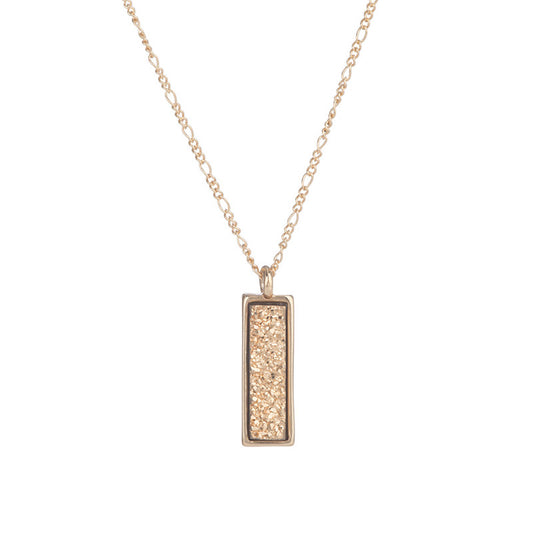 Arbor Vertical Small Druzy Rectangle Necklace