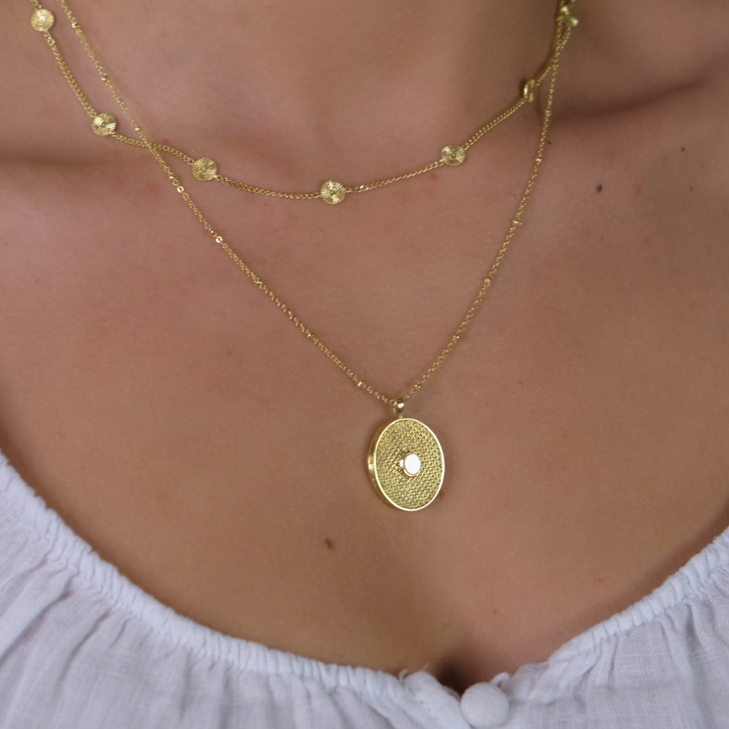 Zina Oval Locket Necklace