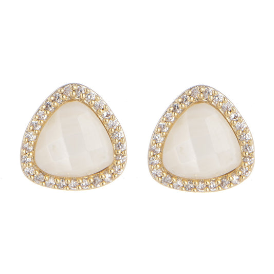 BB194e Marcia Moran Trois Triangle Stud in Mother of Pearl