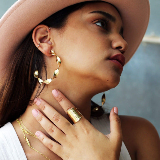 Viona Open Hammered Ring