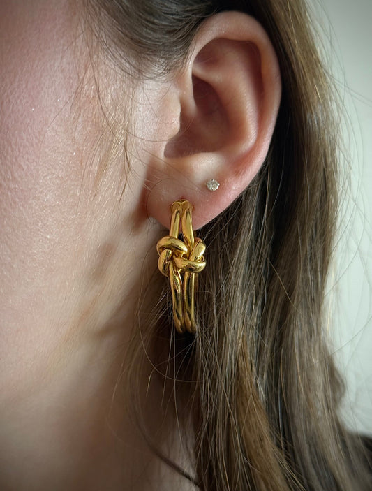 Celine Knot Hoop Earrings