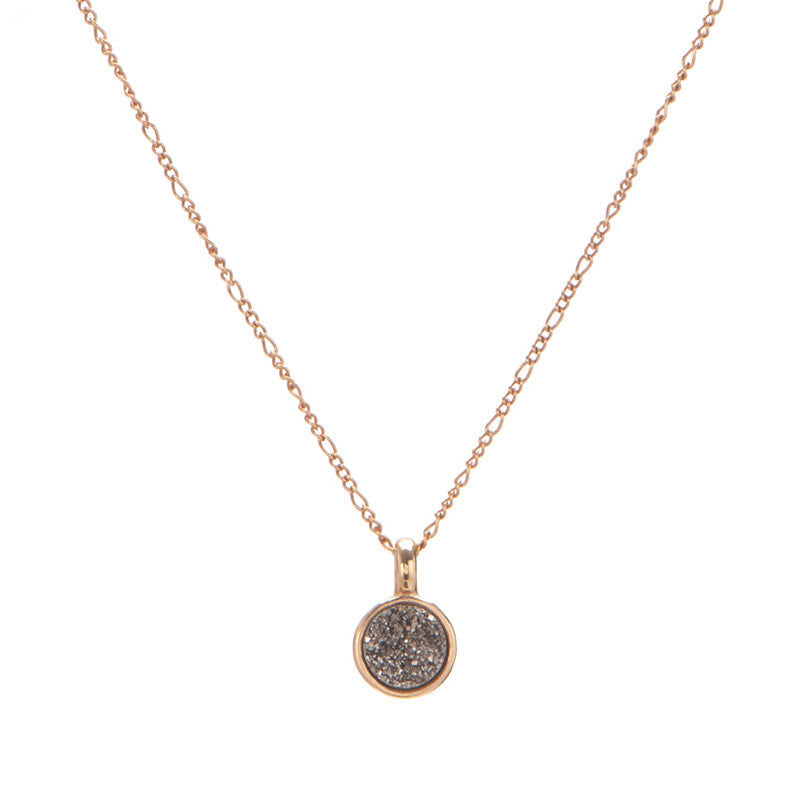 Marcia Moran Circlet LCL012c Round Druzy Necklace