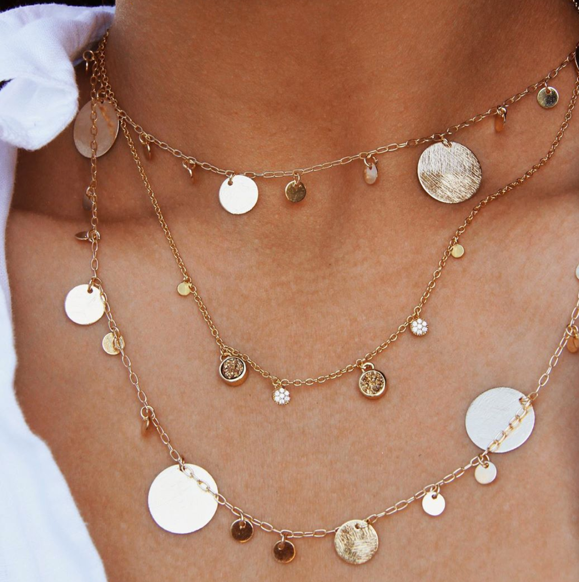 Sonny Multi Coin Long Necklace