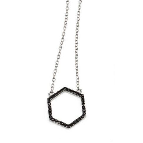 Rajan Hexagon Silver Necklace