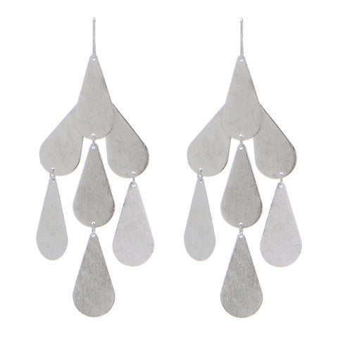 Marcia Moran Carola Drop Chandelier Earrings BM702 Rhodium Raindrop Earring