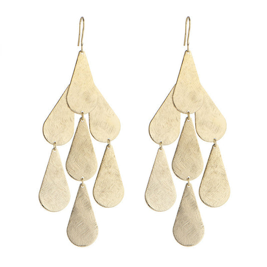 Marcia Moran Carola Drop Chandelier Earrings BM702 Gold Raindrop