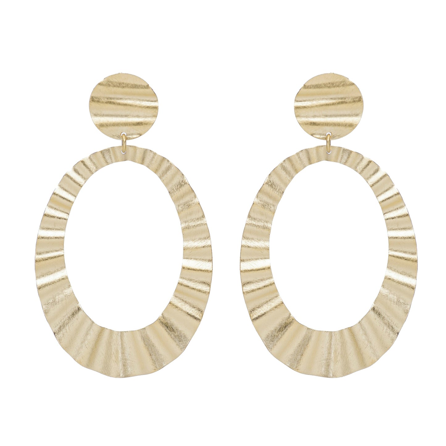 Janet Wavy Oval Earrings