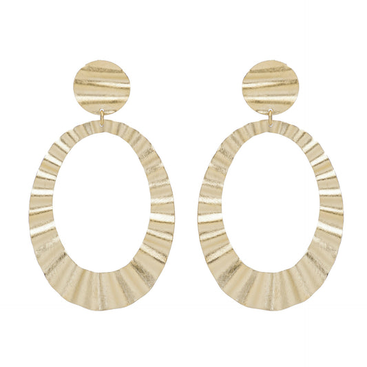 Janet Wavy Oval Earrings