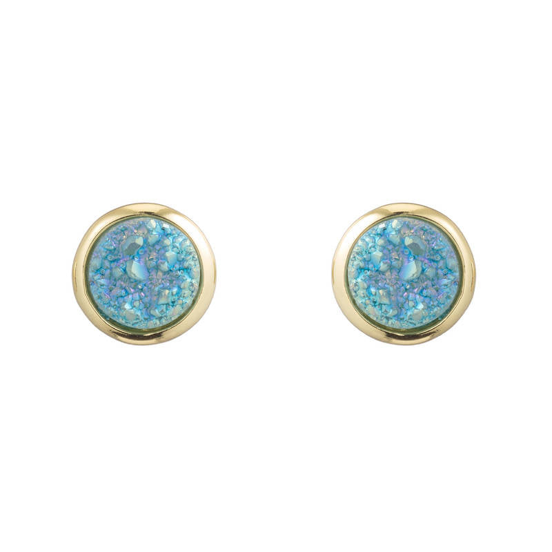 Binoli Round Druzy Stud Earrings