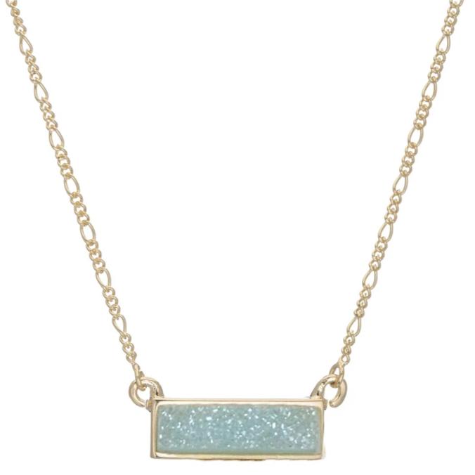 Aubri Small Horizontal Druzy Bar Necklace