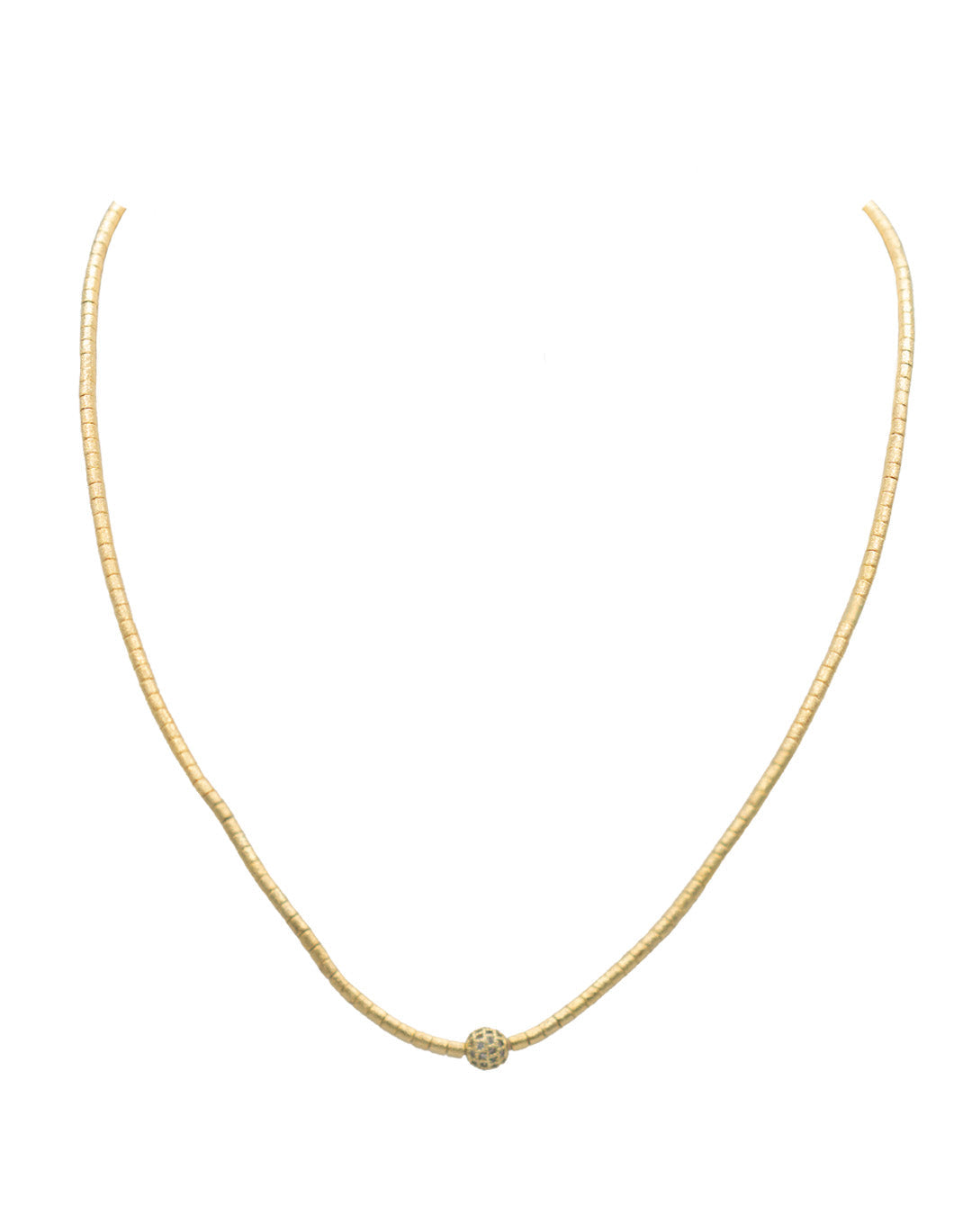 Faby Short Beaded Necklace with CZS Ball