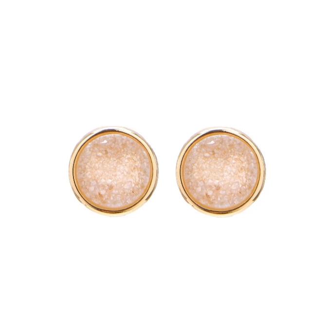 Marcia Moran Natural White Druzy Round Studs