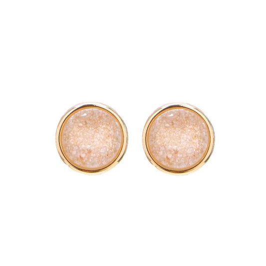 Marcia Moran Natural White Druzy Round Studs