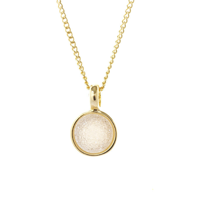 Marcia Moran Circlet LCL012c Round Druzy Necklace Natural White Druzy