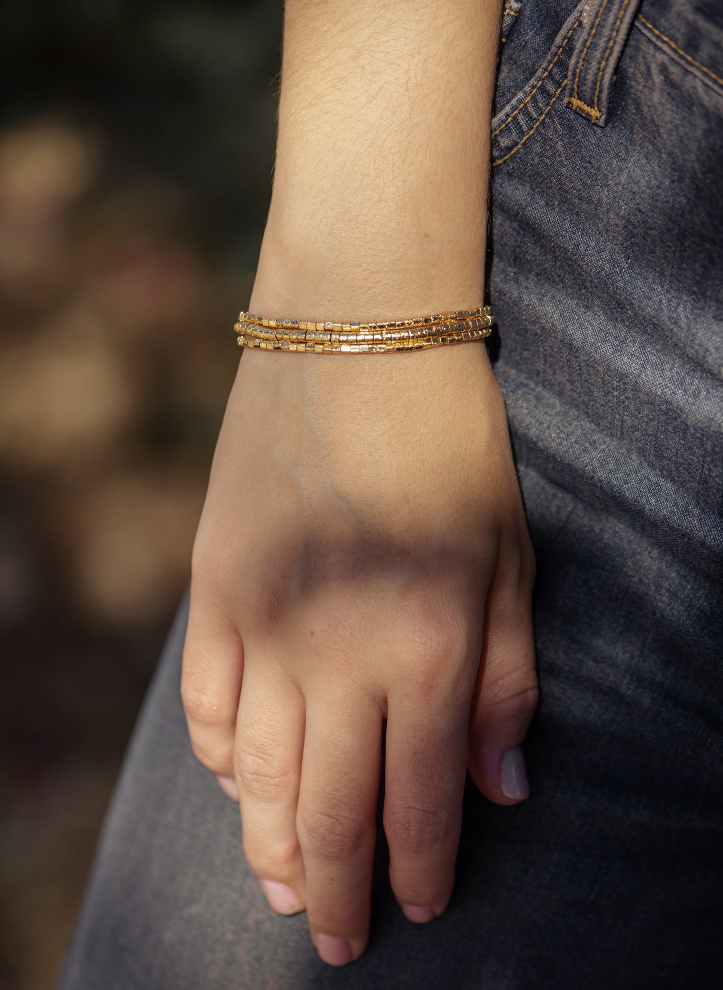 Manya Gold Beaded Bracelet