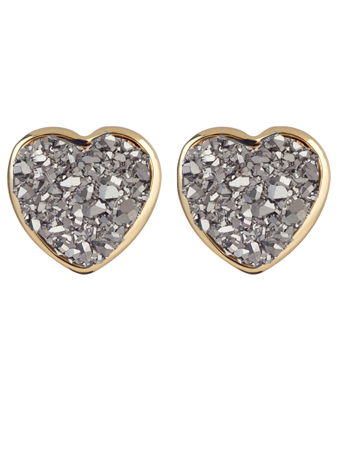 Beau Druzy Heart Studs