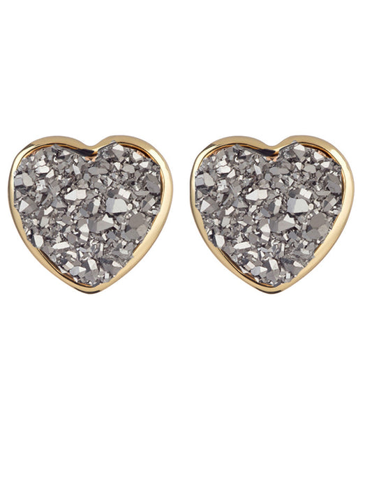 Beau Druzy Heart Studs