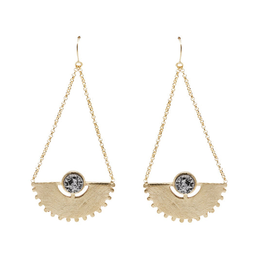 Nella Titanium Druzy Earrings