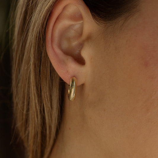 Soleil Textured Hoops