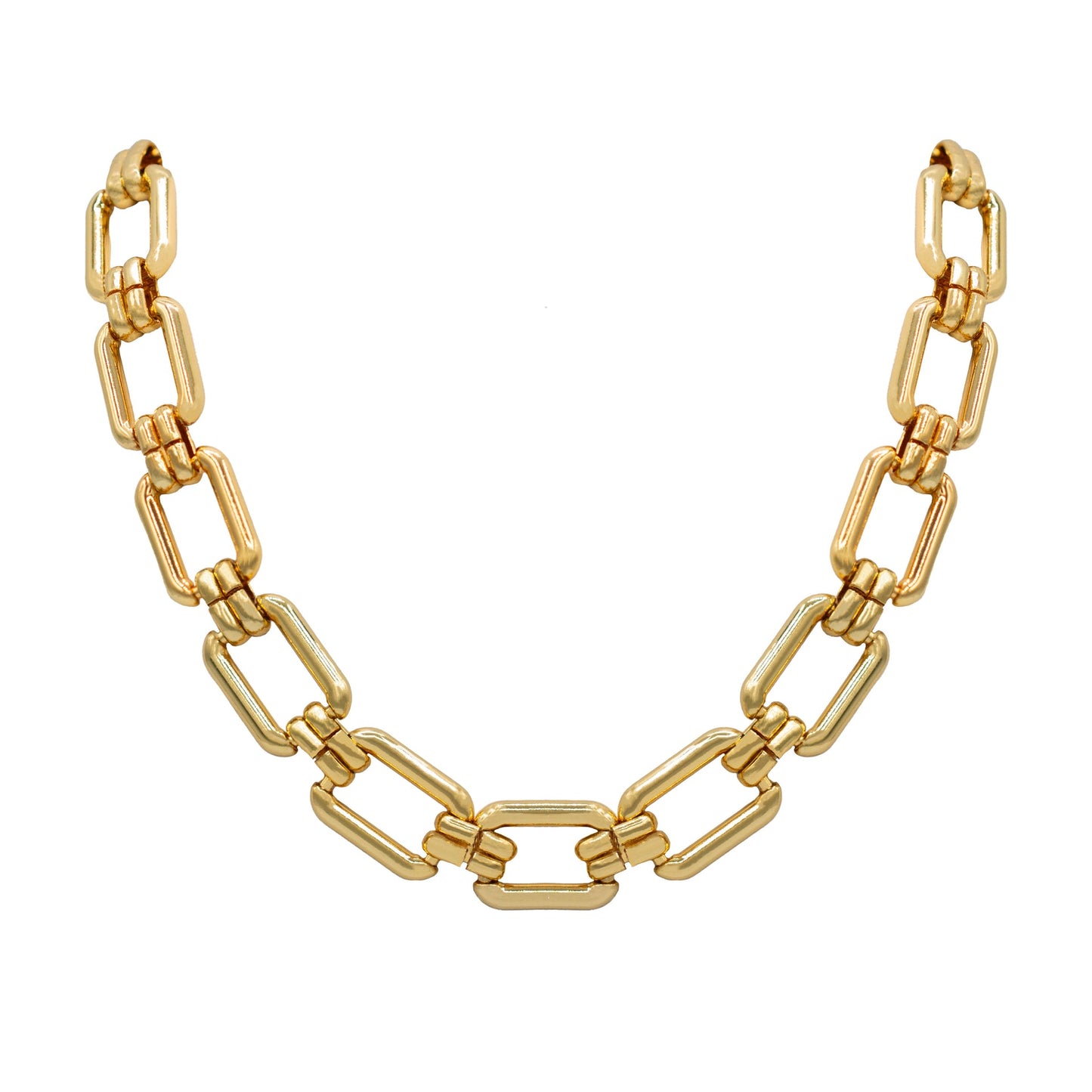 Darla Rectangular Link Necklace with Magnetic Clasp