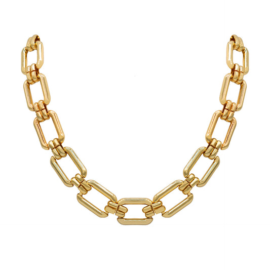 Darla Rectangular Link Necklace with Magnetic Clasp