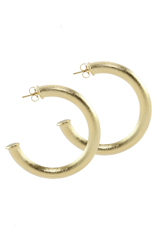 Keny Large Statement Brushed Hoop Earrings