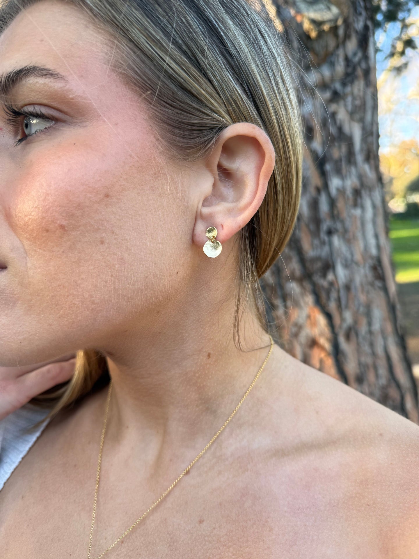 Milena Delicate Double Coin Earrings