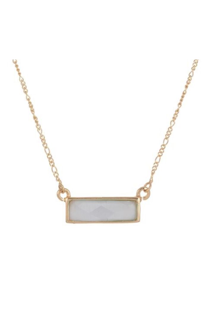 Aubri Small Horizontal Druzy Bar Necklace