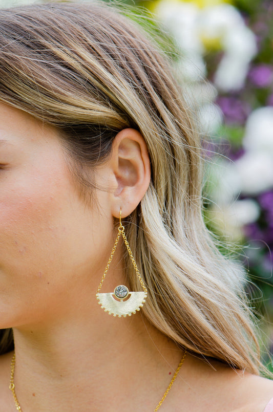 Nella Titanium Druzy Earrings