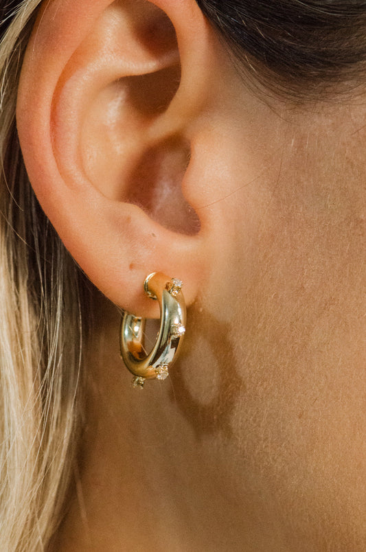 Mayra Small Hoop Earrings with Zirconias