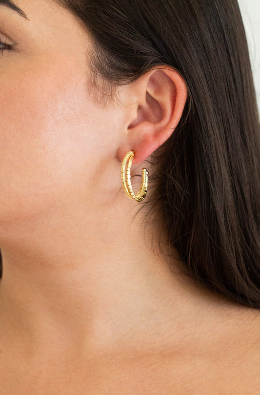 Inaz Petite Beaded Hoop Earrings