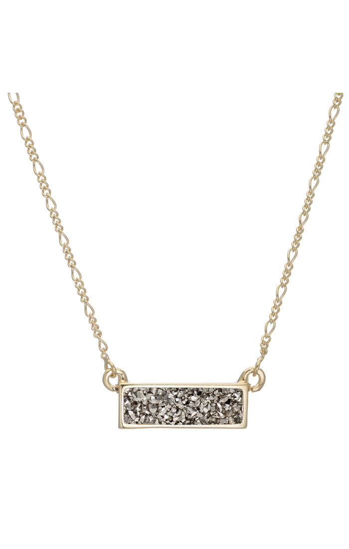 Aubri Small Horizontal Druzy Bar Necklace