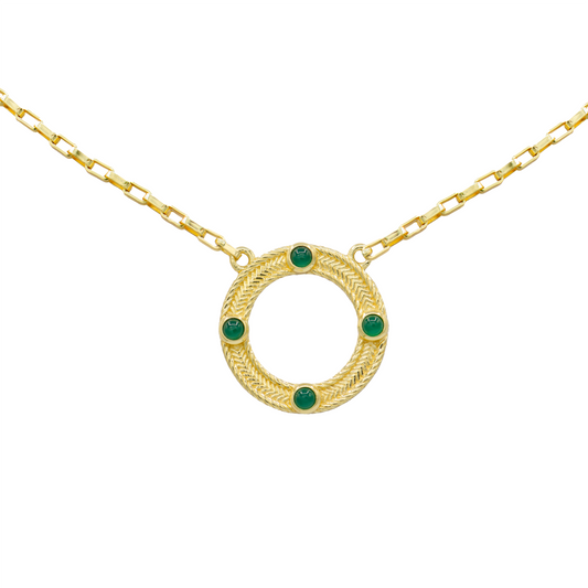 Aspen Open Circle Necklace with Gemstones