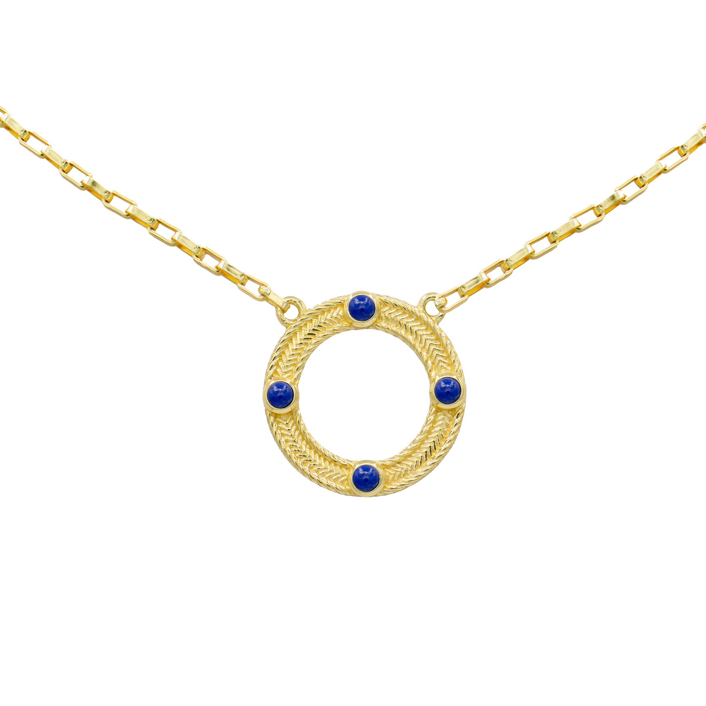 Aspen Open Circle Necklace with Gemstones