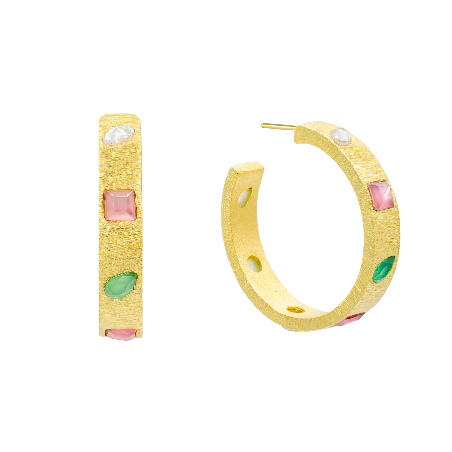 Luca Stone Hoop Earrings