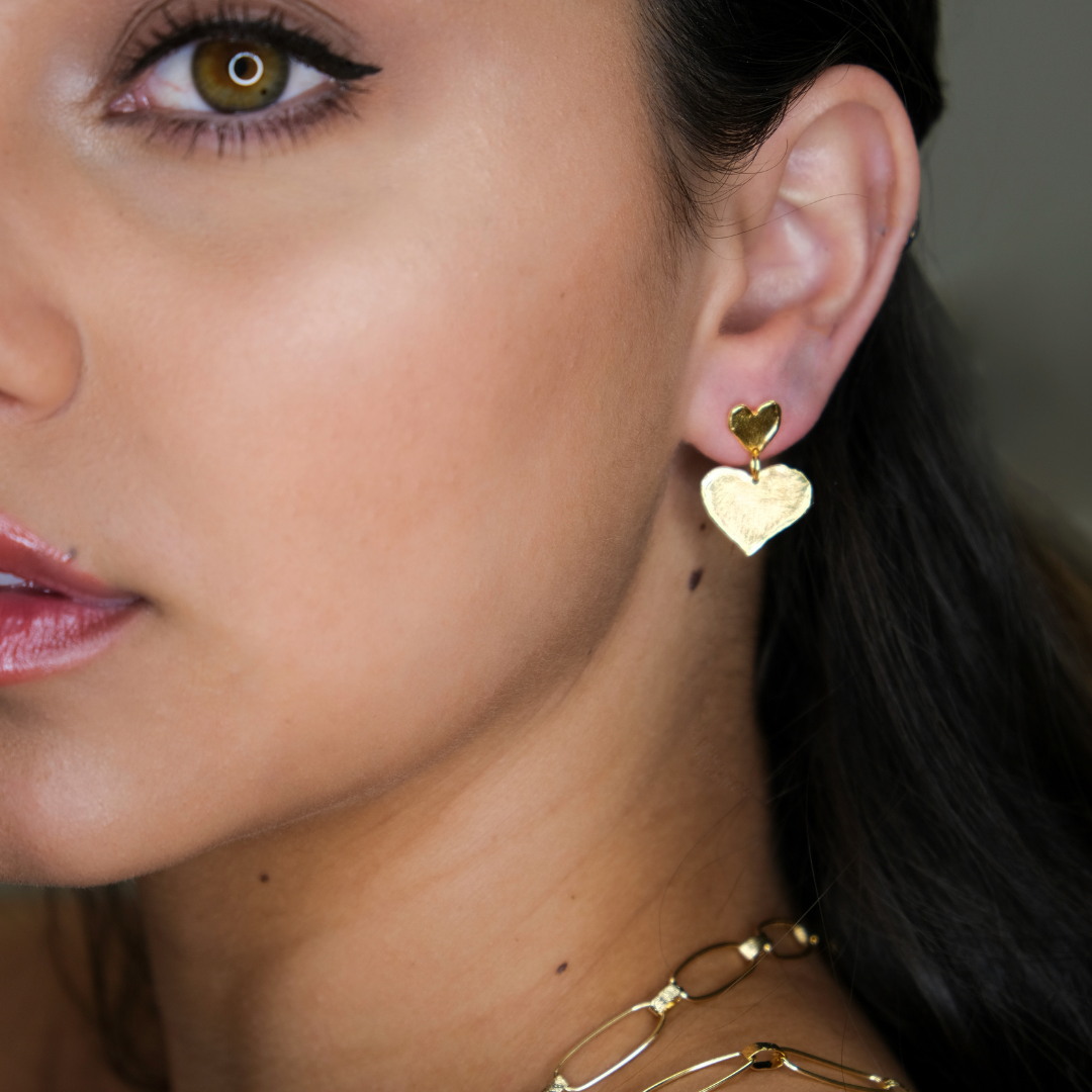 Aneliya Petite Heart Earrings