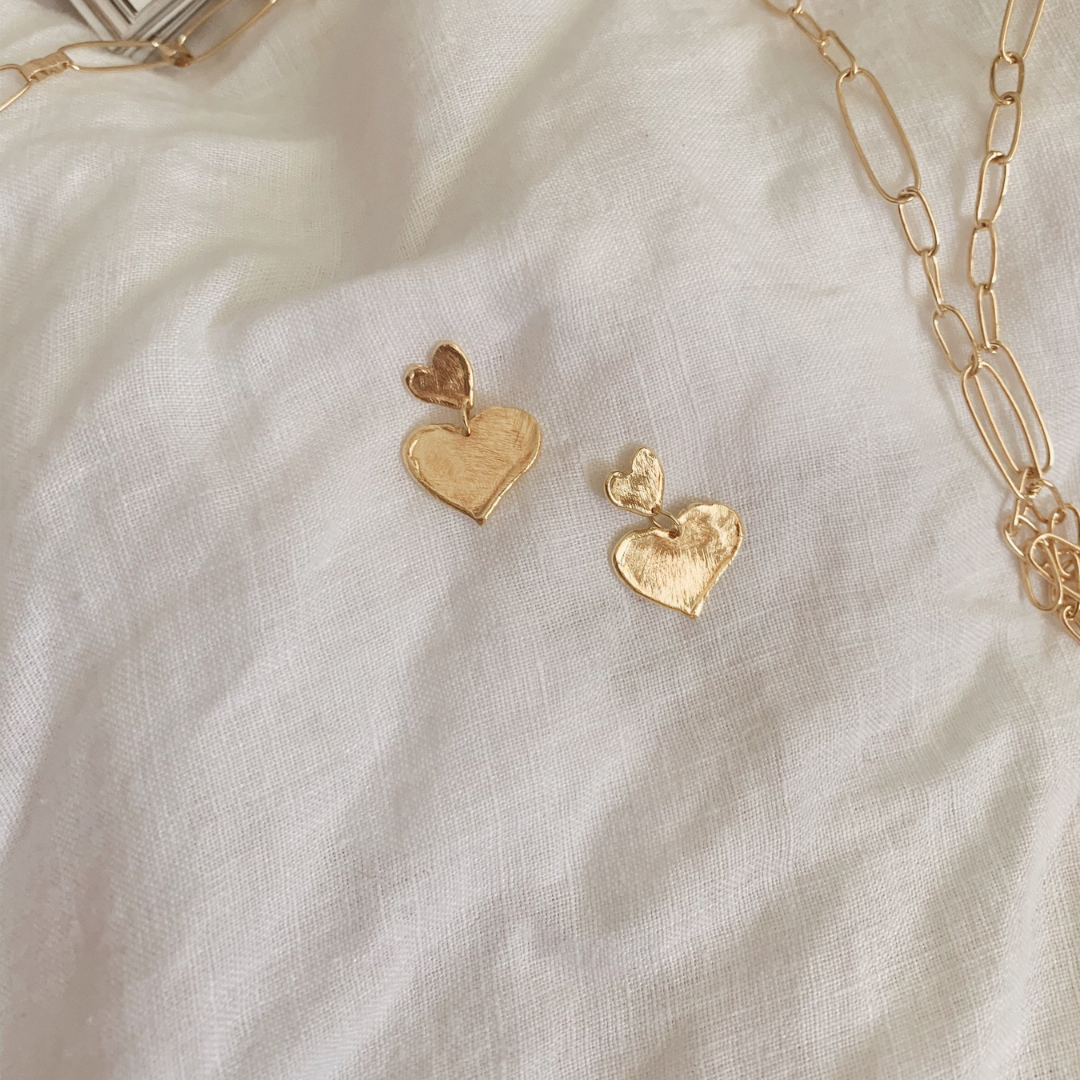 Aneliya Petite Heart Earrings