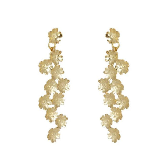 marcia moran 18k gold plated flower earrings 
