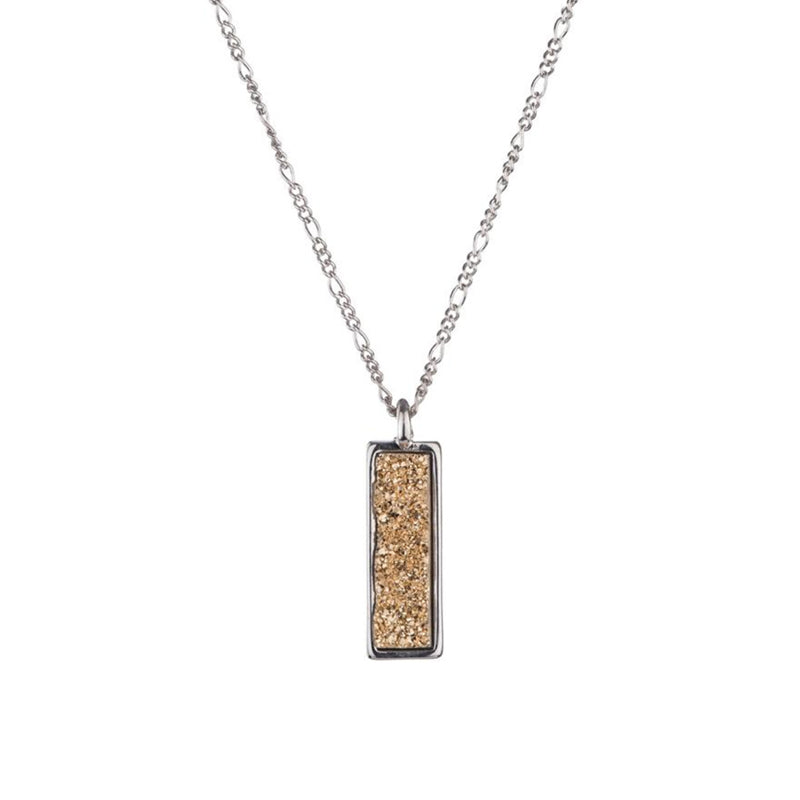 Arbor Vertical Small Druzy Rectangle Necklace