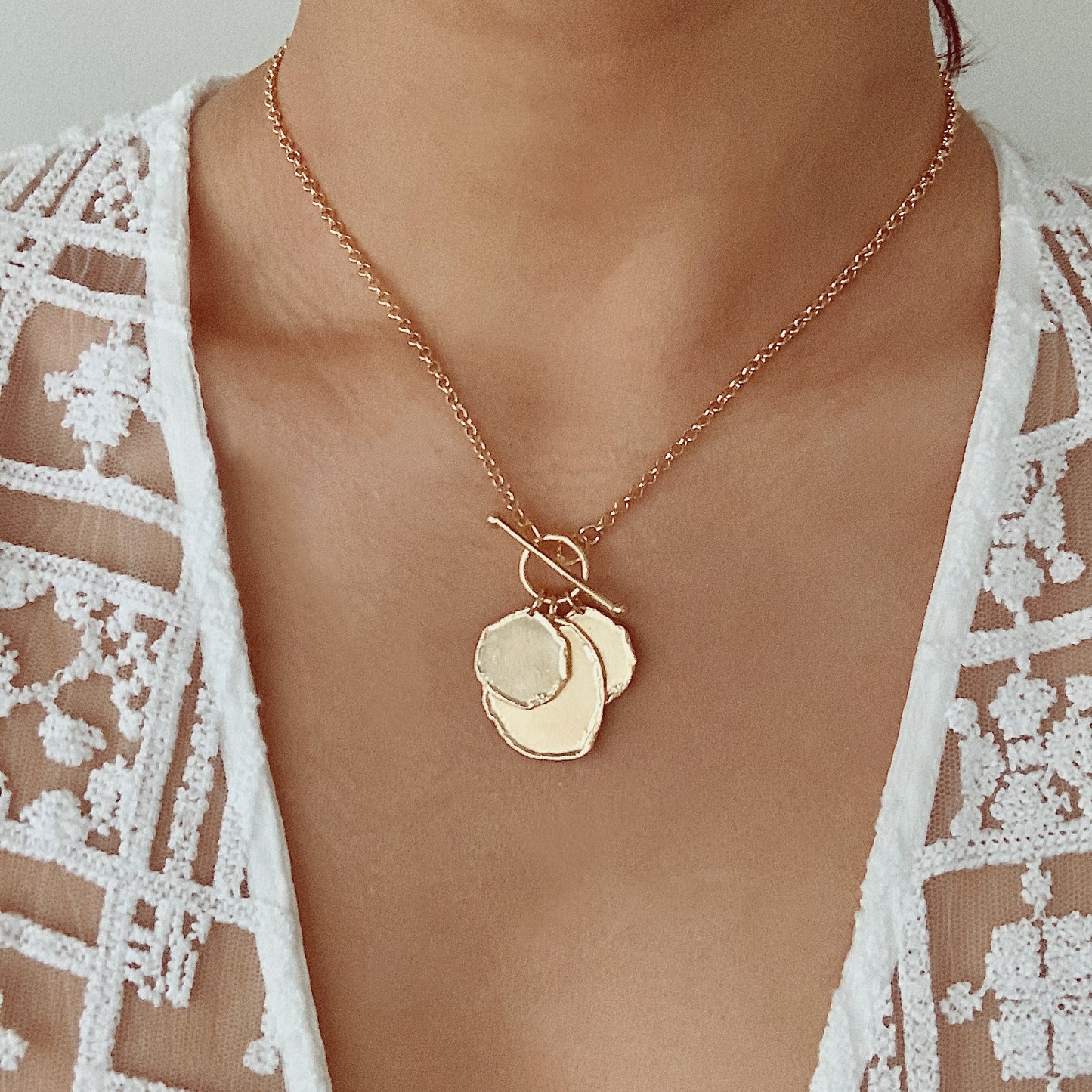 Suz Textured Coin Necklace
