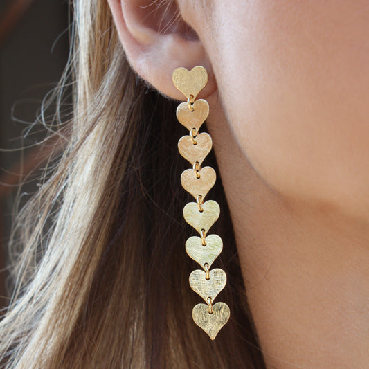 Mckennzie Long Heart Earrings